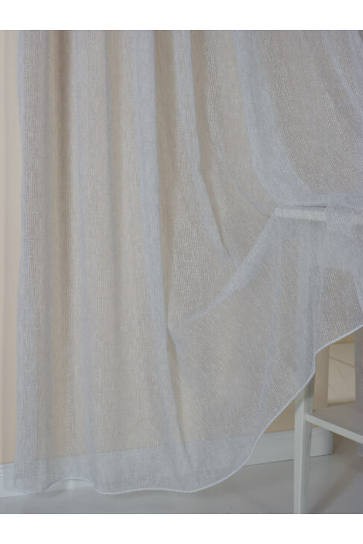 Antrasit Ütü Istemeyen Ultra Soft Yumoş 1/2,5 Orta Pileli Doğal Natural Kalın Tül Perde Gala — Ekru