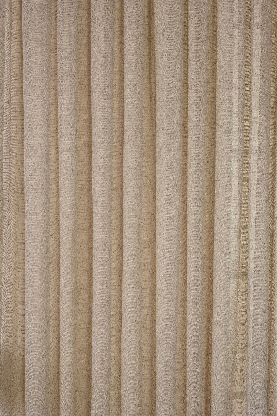 Ekru Modern Keten Ütü Istemeyen Kalın Tül Perde 1/2,5 Pileli Natural Tül Perde Lima — Bej