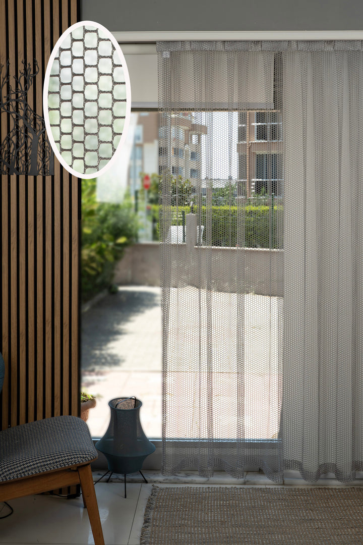 PatiProof™ Patilere Dayanıklı Kedi Dostu Kırışmaz SİYAH Kalın Şık Tül Perde 1/2,5 Pile Salon Mutfak — GRİ
