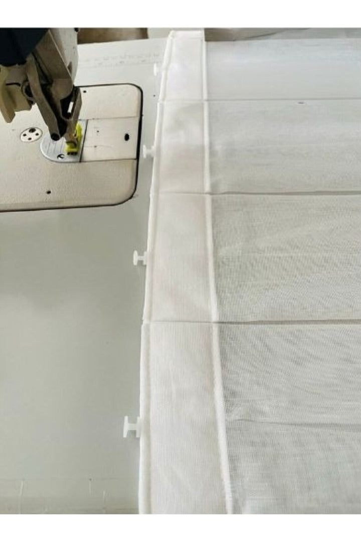 TTM BAMBU Ütü istemeyen Salon, Mutfak, Antre Çocuk Odası 1/2 Sık Pileli Doğal Şantuk EKRU Tül Perde — Ekru