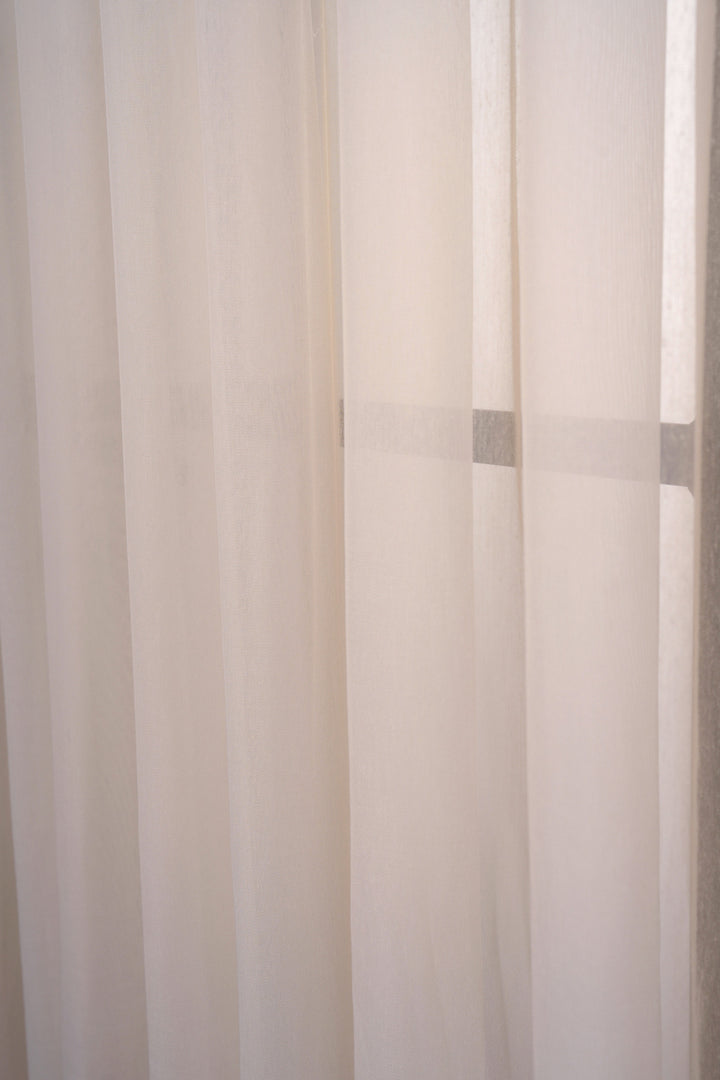 Pembe Doğal Natural Ütü Istemez Salon, Oturma Odası 1/3 Pileli Tül Perde Premium Kalite Istanbul — Bej