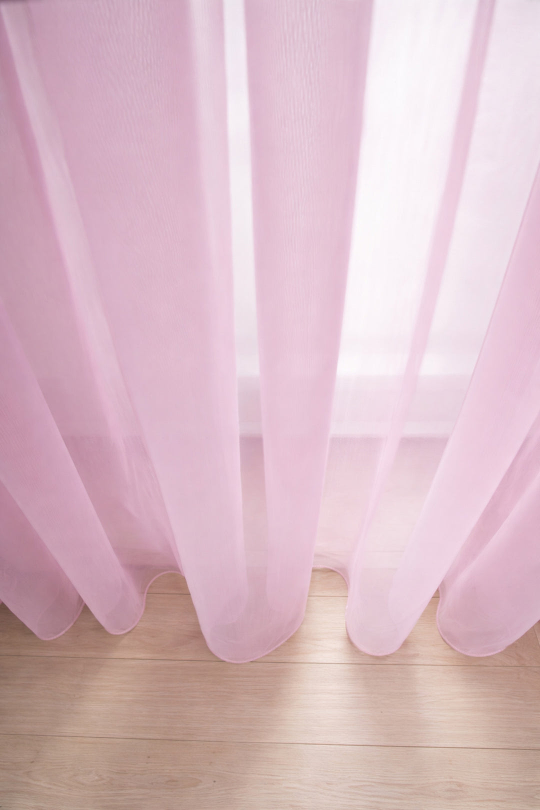 TTM Keten Tül Perde Natural Şantuk Görünümlü Çocuk Bebek Odası Her Odaya Tül Perde 1/3 Pileli Mavi — PEMBE