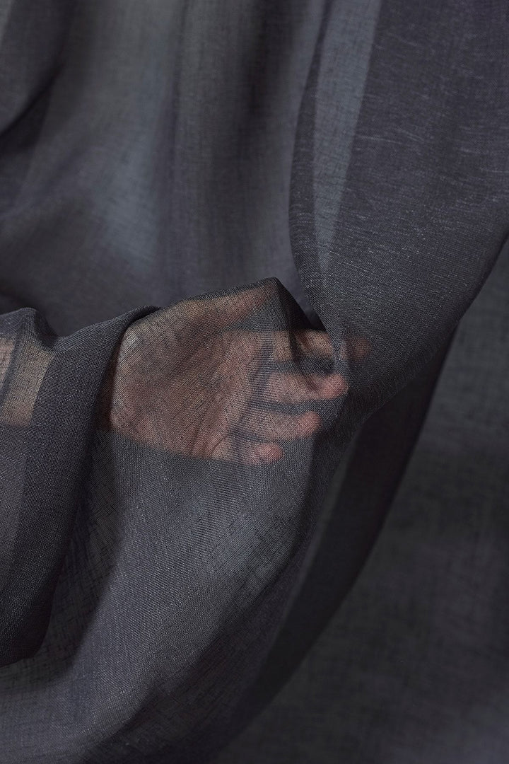 Natural KETEN Görünüm Ütü İstemez Kalın BEYAZ Tül Perde Salon Yatak Odası Mutfak 1/2,5 Pileli FOLDED — ANTRASİT