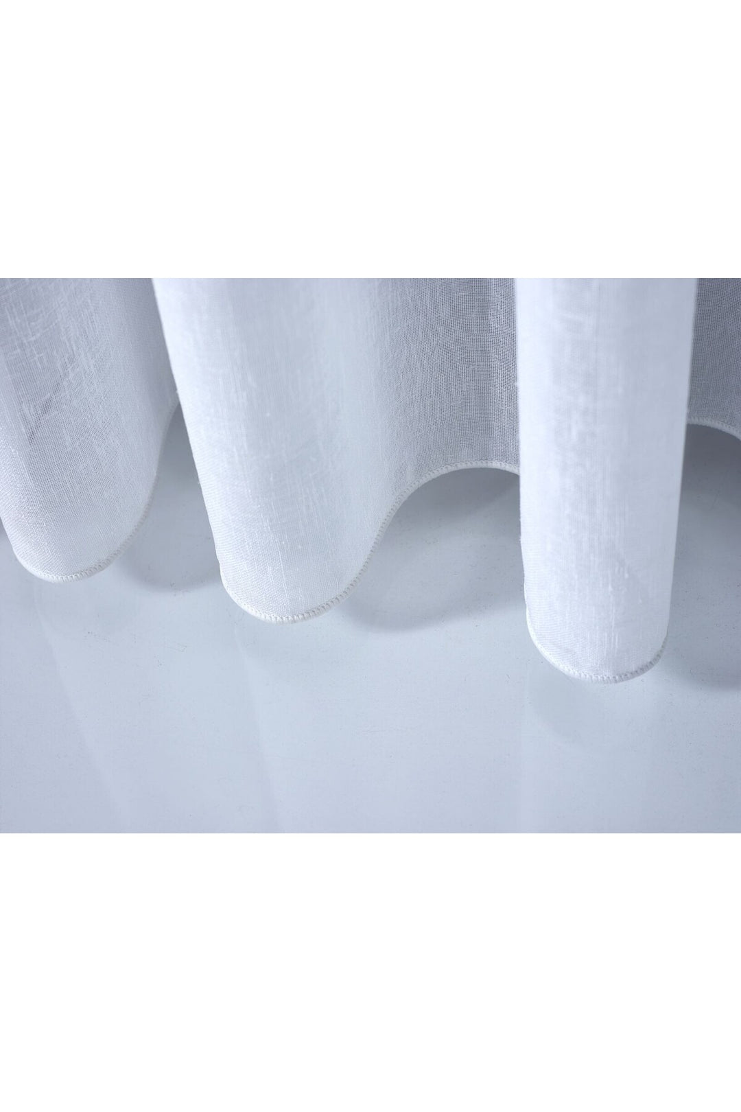 Natural KETEN Görünüm Ütü İstemez Kalın BEYAZ Tül Perde Salon Yatak Odası Mutfak 1/2,5 Pileli FOLDED — Ekru