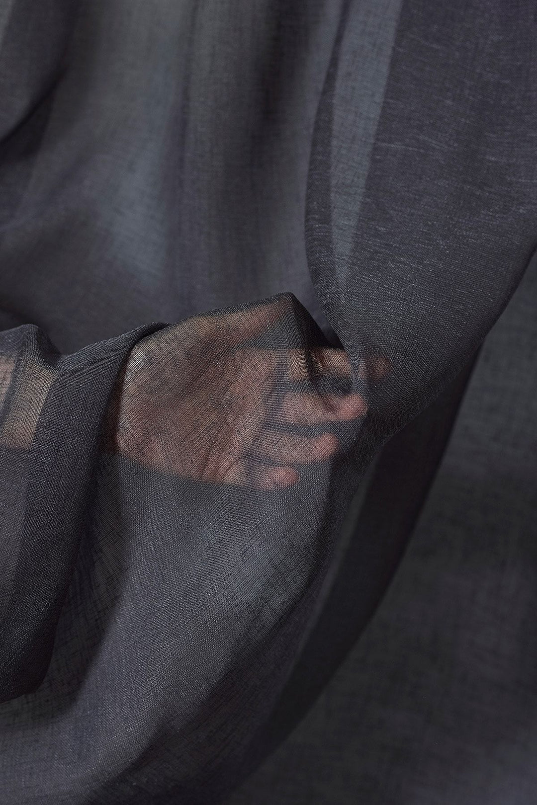 Antrasit Premium Kalite Natural Keten Görünümlü Ütü Istemez Kalın Tül Perde 1/2 Pileli Folded — Antasit