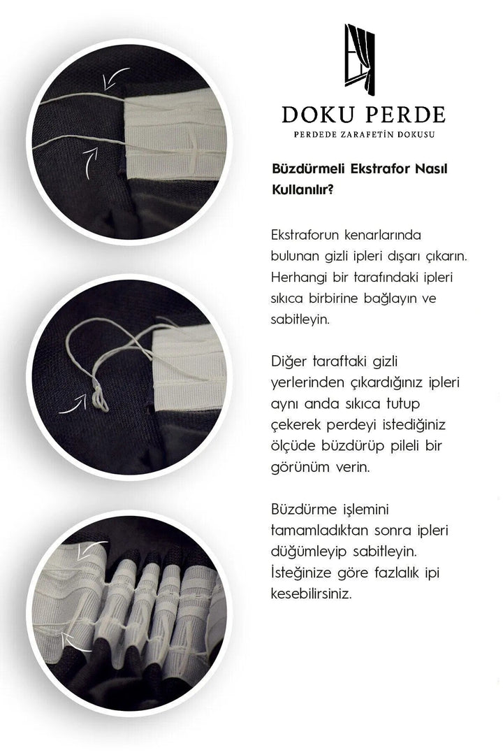 Hardal Siyah Modern Keten Düz Fon Perde Salon Çocuk Yatak Odası 1/2,5 PİLELİ Serra — HARDAL SİYAH