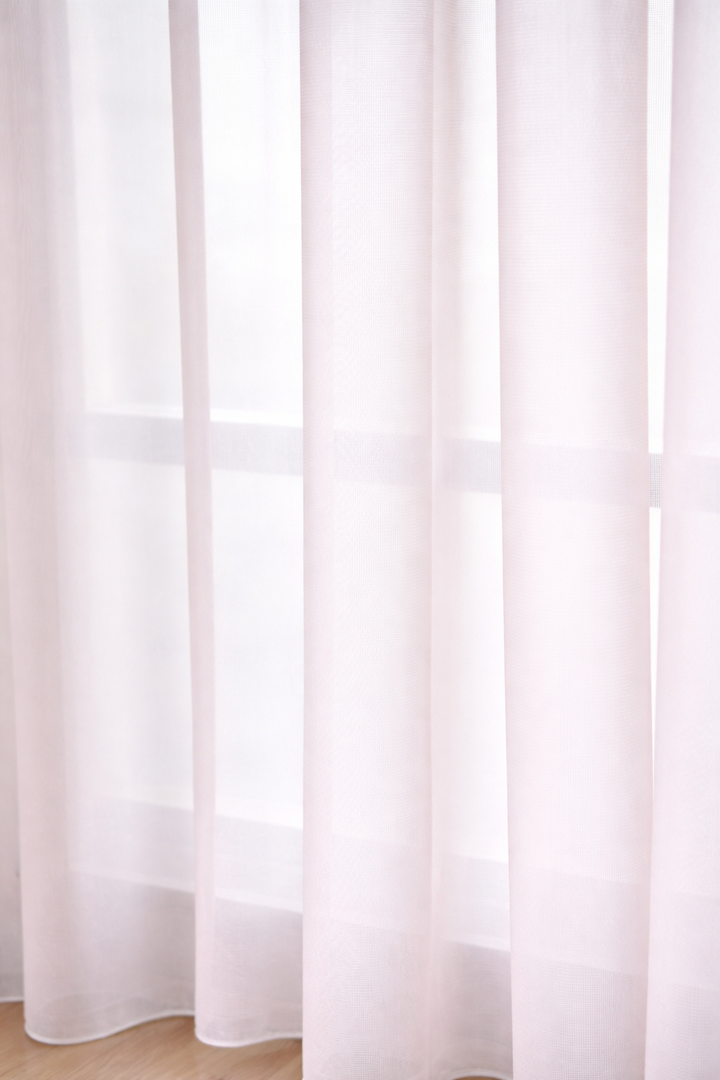 Pembe Doğal Natural Ütü Istemez Salon, Oturma Odası 1/3 Pileli Tül Perde Premium Kalite Istanbul — PEMBE